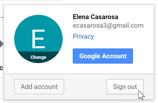 Sign out