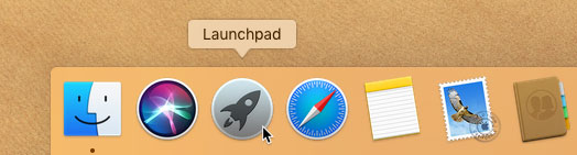 screenshot of the Launchpad icon in the Dock