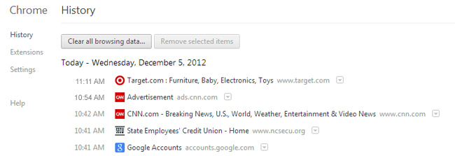 Screenshot of Chrome